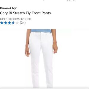 Crown and ivy white pants. NWT size 12